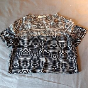Pierre Balmain Crop Silk Blouse Size 28 - Med